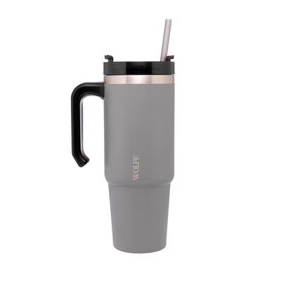 Caneca Térmica SlimTerm 890ml Canudo Wolff Cinza
