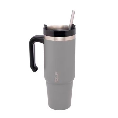 Caneca Térmica SlimTerm 890ml Canudo Wolff Cinza