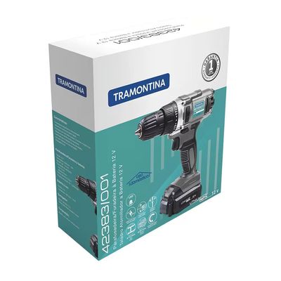 Parafusadeira Furadeira Tramontina à Bateria 12V Cinza / Bivolt