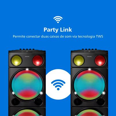 Caixa de Som Bluetooth Party Speaker TAX5509/78 Philips Preto / Bivolt