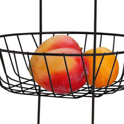 Fruteira Utimil com 3 Cestos Preta Preto