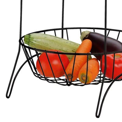 Fruteira Utimil com 3 Cestos Preta Preto