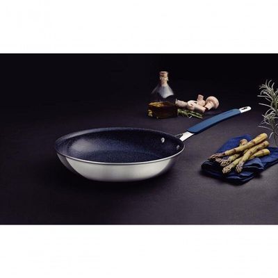 Frigideira Tramontina Romagna Aço Inox E Alumínio 25cm Com Revestimento Cerâmico Black Stone