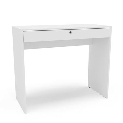 Mesa Escrivaninha Conquista 1 Gaveta MDP Compacta Corrediça Metálica Pintura UV Politorno Branco