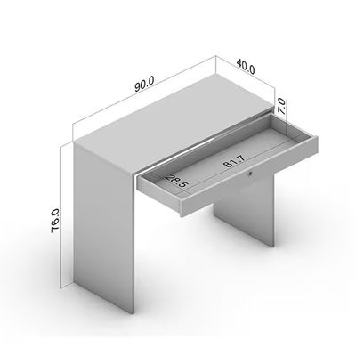 Mesa Escrivaninha Conquista 1 Gaveta MDP Compacta Corrediça Metálica Pintura UV Politorno Branco