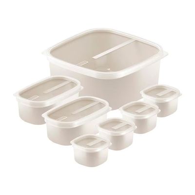 Conjunto de Potes MixColor em Polipropileno Algodão com Tampa Transparente Tramontina 7 Peças Cinza