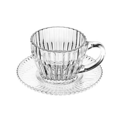 Conjunto 4 Xícaras de Café Império 110ml com Pires Wolff Transparente