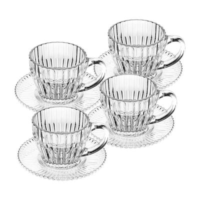 Conjunto 4 Xícaras de Café Império 110ml com Pires Wolff Transparente