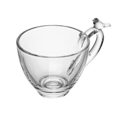 Conjunto 4 Xícaras de Chá Bird 180ml com Pires Wolff Transparente