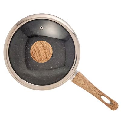 Panela Granilite 20cm Indução Revestimento Cerâmico Tampa Vidro Preta Wolff Preto