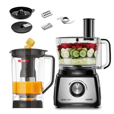 Multiprocessador Turbo Chef 7 em 1 Mondial Preto 1000W MPN-01-BE 110