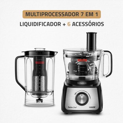 Multiprocessador Turbo Chef 7 em 1 Mondial Preto 1000W MPN-01-BE 110
