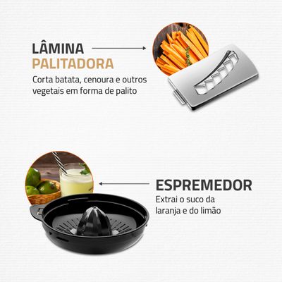 Multiprocessador Turbo Chef 7 em 1 Mondial Preto 1000W MPN-01-BE 110