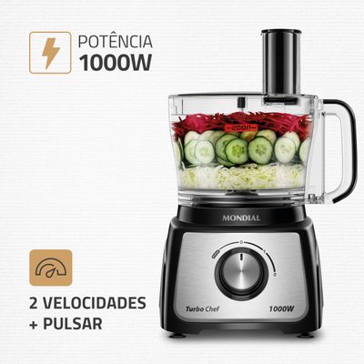 Multiprocessador Turbo Chef 7 em 1 Mondial Preto 1000W MPN-01-BE 220