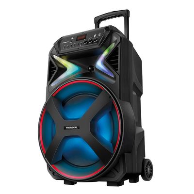 Caixa Amplificada Connect Lights Mondial Preto e Vermelho 700W RMS CM-700 Bivolt