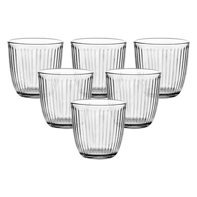 Jogo de Copos Óptico em Vidro Dynasty 300ml 6 Peças Transparente