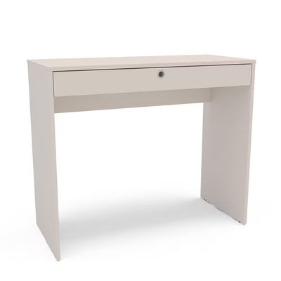 Mesa Escrivaninha Conquista 1 Gaveta MDP Compacta Corrediça Metálica Pintura UV Politorno Off White