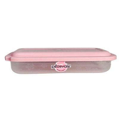 Pote Plástico Retangular 500ml Plasvale Rosa