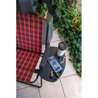 Mesa Portátil para Cadeira de Praia Preta