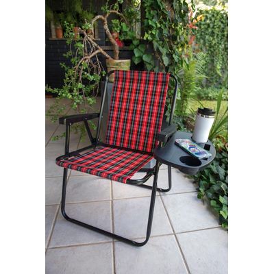 Mesa Portátil para Cadeira de Praia Preta