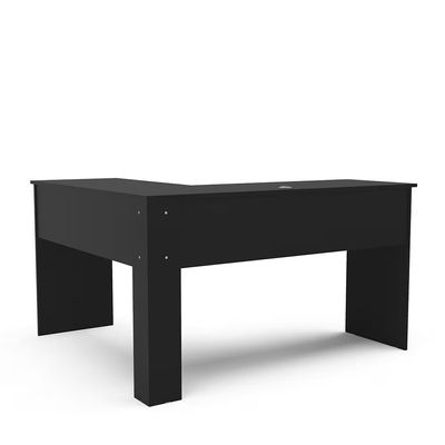 Escrivaninha de Canto Fênix Formato L 1 Gaveta MDP Pintura UV Espaçosa e Funcional Politorno Preto