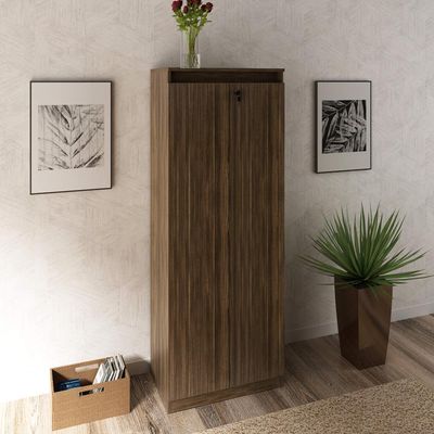 Armário Estante para Escritório com 2 Portas e Chave ME4151 Nogal Tecnomobili
