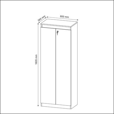 Armário Estante para Escritório com 2 Portas e Chave ME4151 Nogal Tecnomobili
