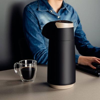 Garrafa Térmica para Café Chá Chimarrão 1 Litro Tramontina Exata Preto com Ampola de Vidro