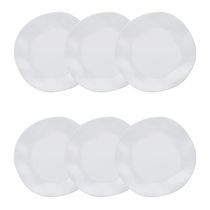 Jogo de 6 Pratos Fundos Oxford Ryo White 22,5cm Porcelana