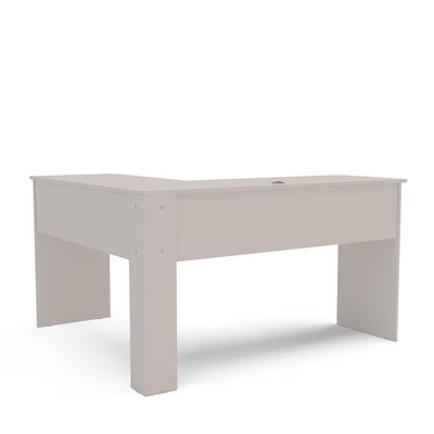 Escrivaninha de Canto Fênix Formato L 1 Gaveta MDP Pintura UV Espaçosa e Funcional Politorno Off White