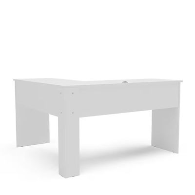 Escrivaninha de Canto Fênix Formato L 1 Gaveta MDP Pintura UV Espaçosa e Funcional Politorno Branco