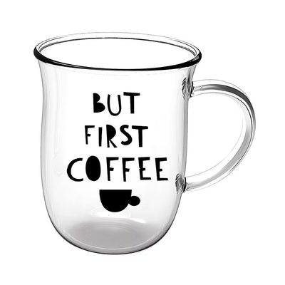 Jogo de Xícaras Coffee Time em Vidro Borossilicato Dynasty 350ml 2 Peças Transparente