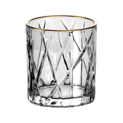 Jogo de Copos Baixos Forest com Borda Dourada 310ml L`Hermitage 6 Peças Transparente