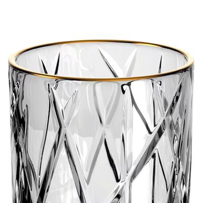 Jogo de Copos Baixos Forest com Borda Dourada 310ml L`Hermitage 6 Peças Transparente