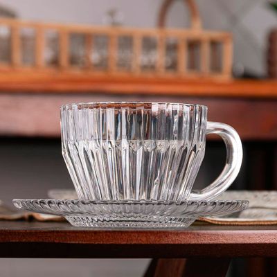 Conjunto 4 Xícaras de Chá Império 220ml com Pires Wolff Transparente
