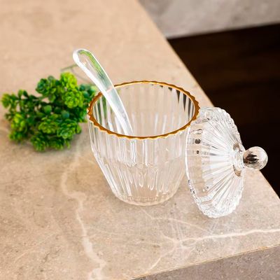 Açucareiro com Colher Império Cristal Fio de Ouro Wolff n/a