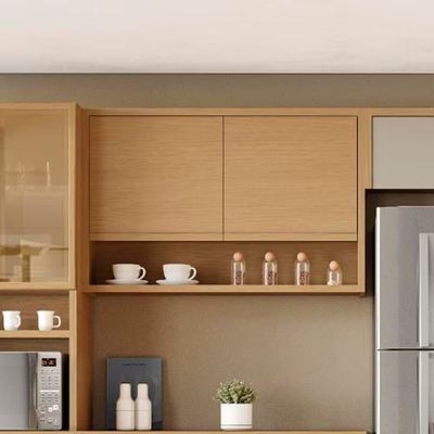 Armário Aéreo Condessa MDF 2 Portas e 1 Prateleira 120cm Nesher Bege