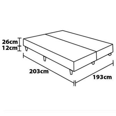 Base Box King Size Probel Nevada com Revestimento em Tecido Poliéster 38x193x203cm n/a