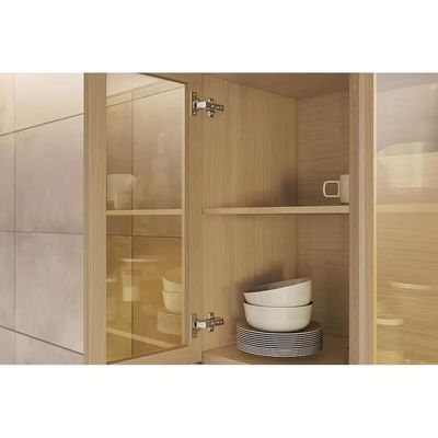 Paneleiro Condessa em MDF 15mm com 4 Portas, 1 Gaveta e 3 Prateleiras 70cm de largura Nesher Castanho e Bege