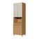 Paneleiro Simone Mendes em MDF 15mm com 4 Portas 1 Gaveta e 3 Prateleiras 70cm de largura Nesher Castanho com Bege