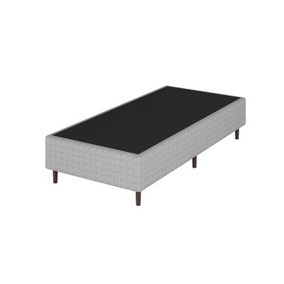 Base Cama Box Solteiro Loreto A26 Cinza Umaflex Cinza e Preto