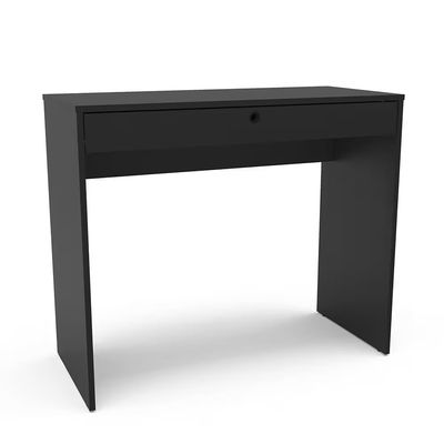 Mesa Escrivaninha Conquista 1 Gaveta MDP Compacta Corrediça Metálica Pintura UV Politorno Preto