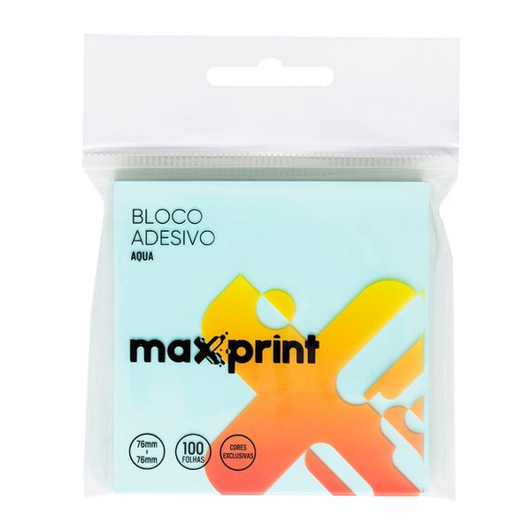 Bloco Adesivo Aqua 76X76MM 100 Folhas Maxprint Bloco Adesivo Aqua 76X76MM 100 Folhas Maxprint