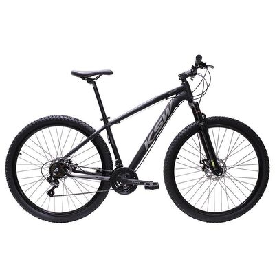 Bicicleta Aro 29 Ksw Bike Alumínio Câmbios Shimano 21 Marchas Preto Fos -ad Prata 21
