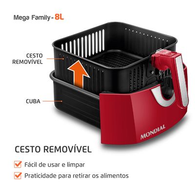 Fritadeira Sem Óleo Air Fryer 8 Litros AFN-80-RI Mondial 127V