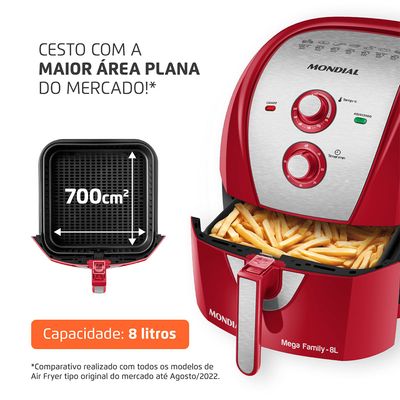 Fritadeira Sem Óleo Air Fryer 8 Litros AFN-80-RI Mondial 127V