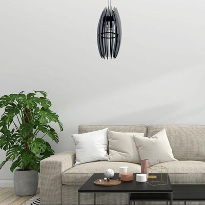 Luminária Teto Tipo Pendente Espinhos Mdf - Completa Cor: Mdf Cru