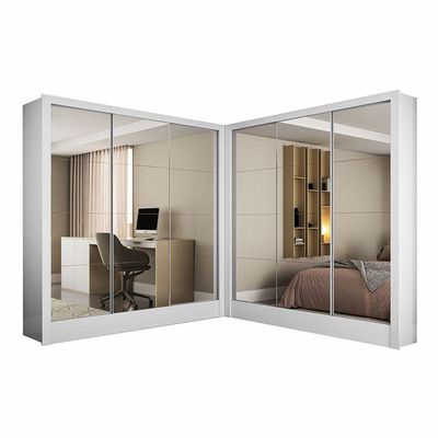 Closet Casal Duplo Dubai 6 Portas Premium 6 Gavetas Branco