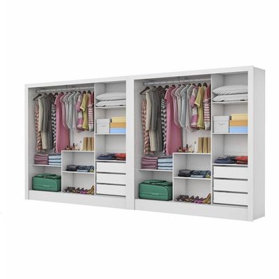 Closet Casal Duplo Dubai 6 Portas Premium 6 Gavetas Branco