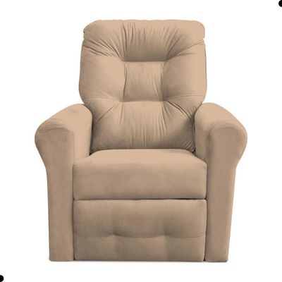 Poltrona Reclinável Para Descanso Guaíra Suede Bege